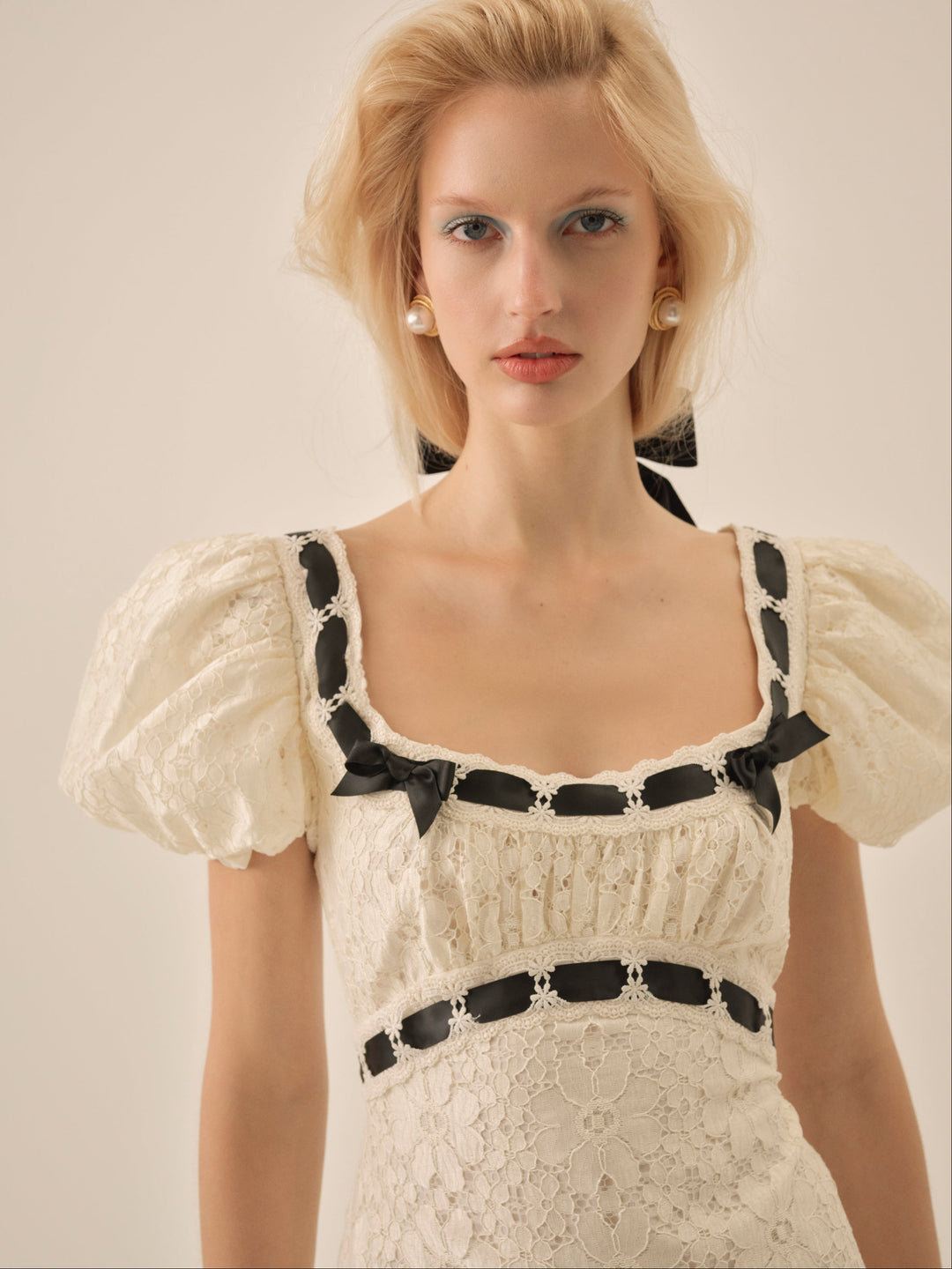 For Love and Lemons Creampuff Lace Maxi Dress - Cream