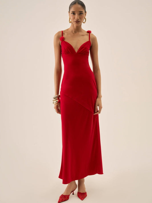 For Love and Lemons Huda Maxi Dress - Red