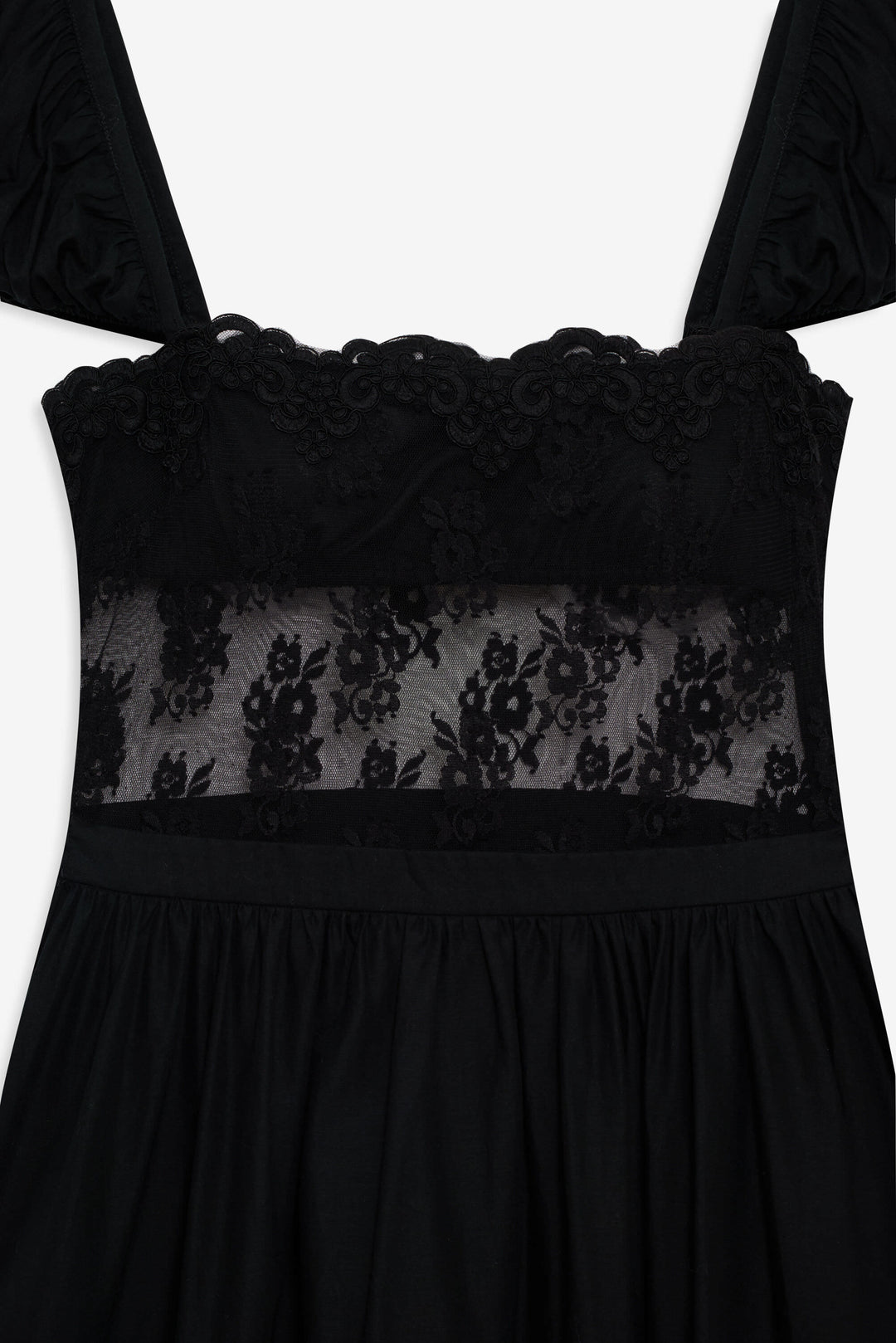 For Love and Lemons Liya Lace Midi Dress - Black