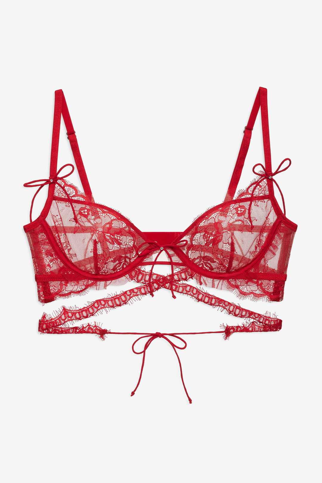 For Love and Lemons Sonja Underwire Bra - Red