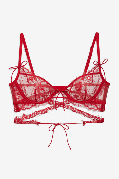 For Love and Lemons Sonja Underwire Bra - Red