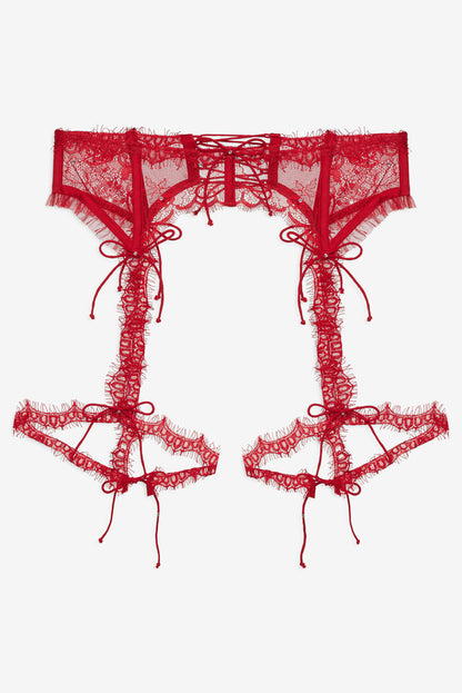 For Love and Lemons Sonja Garter Belt - Red