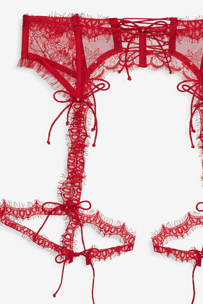 For Love and Lemons Sonja Garter Belt - Red