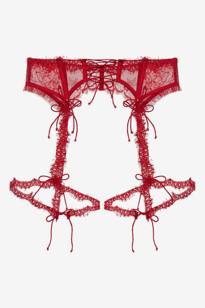 For Love and Lemons Sonja Garter Belt - Red
