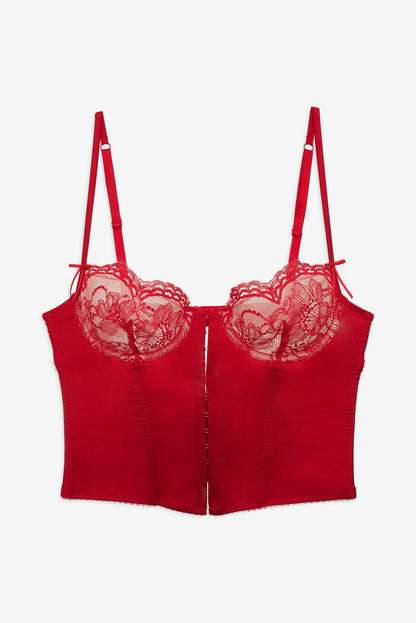 For Love and Lemons Fiona Lace Bustier - Red