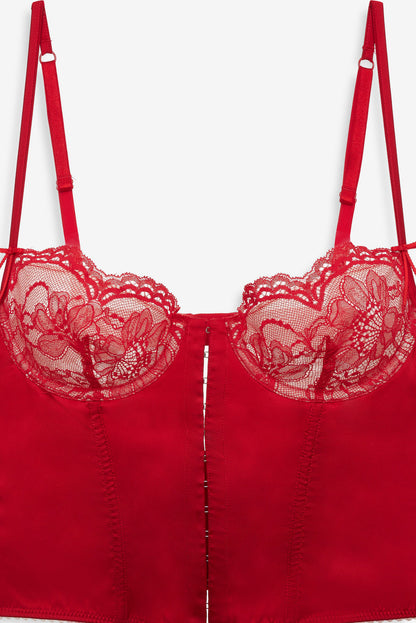 For Love and Lemons Fiona Lace Bustier - Red