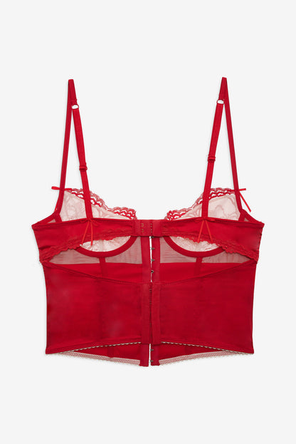 For Love and Lemons Fiona Lace Bustier - Red