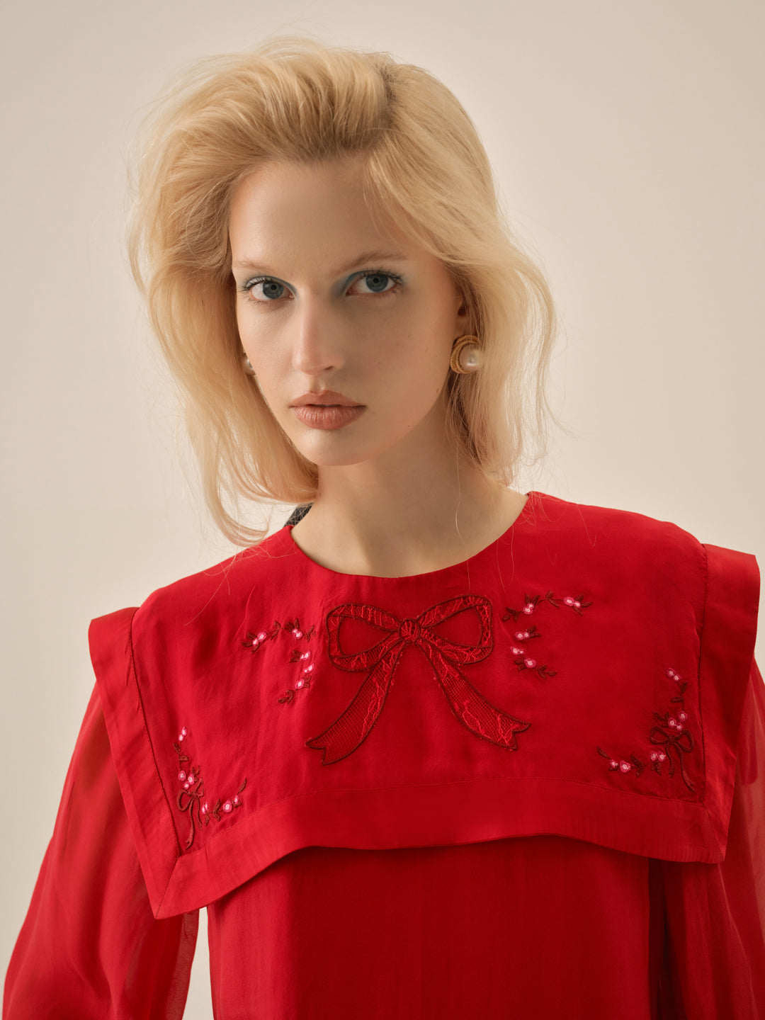 For Love and Lemons Betsy Bow Mini Dress - Red