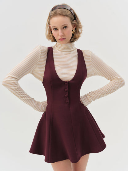 For Love and Lemons Selena Mini Dress - Burgundy