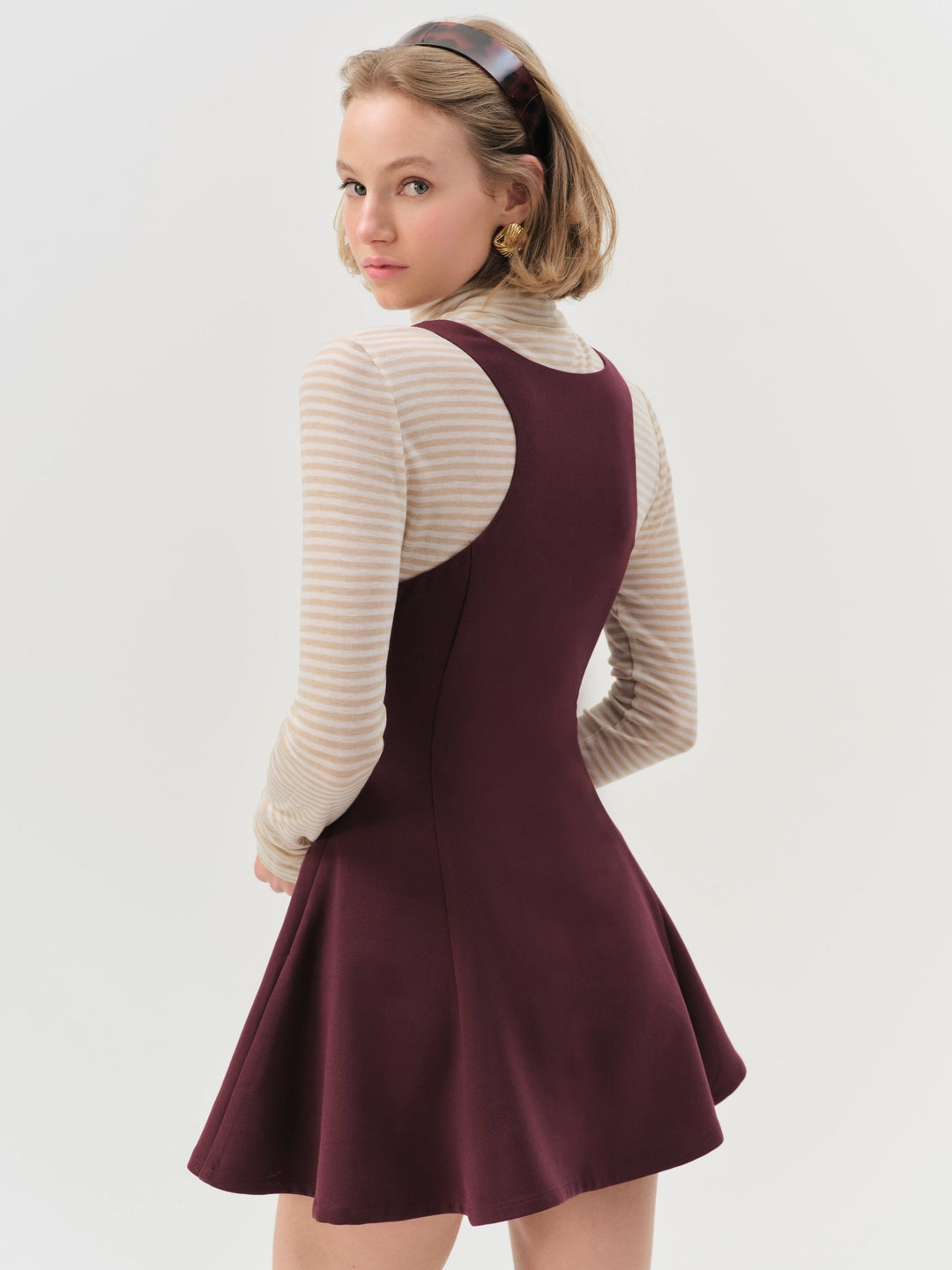For Love and Lemons Selena Mini Dress - Burgundy