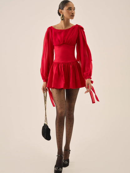 For Love and Lemons Lucia Mini Dress - Red