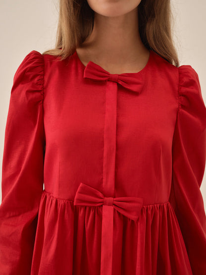 For Love and Lemons Lucia A-Line Mini Dress - Red