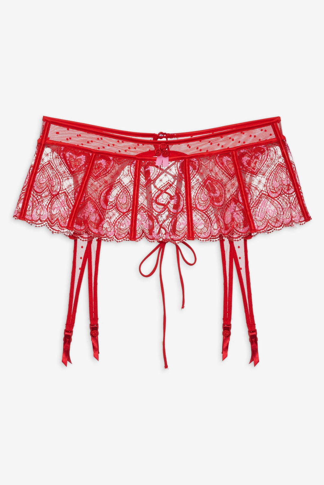 For Love and Lemons Heartbeat Garter Belt - Red