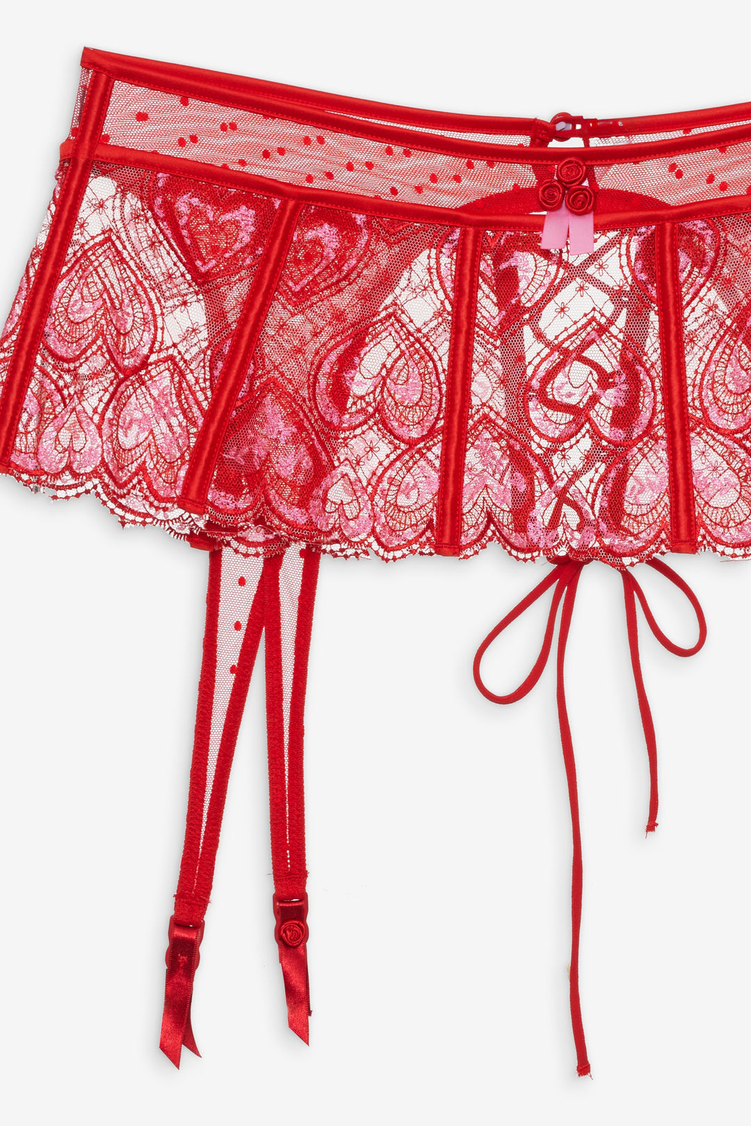 For Love and Lemons Heartbeat Garter Belt - Red