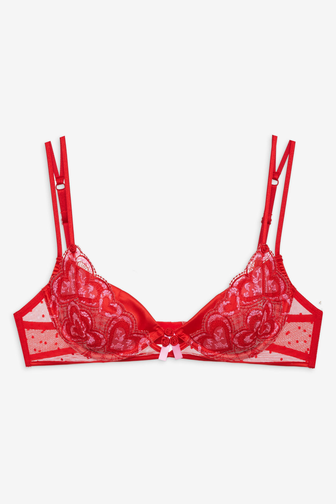 For Love and Lemons Heartbeat Underwire Bra - Red