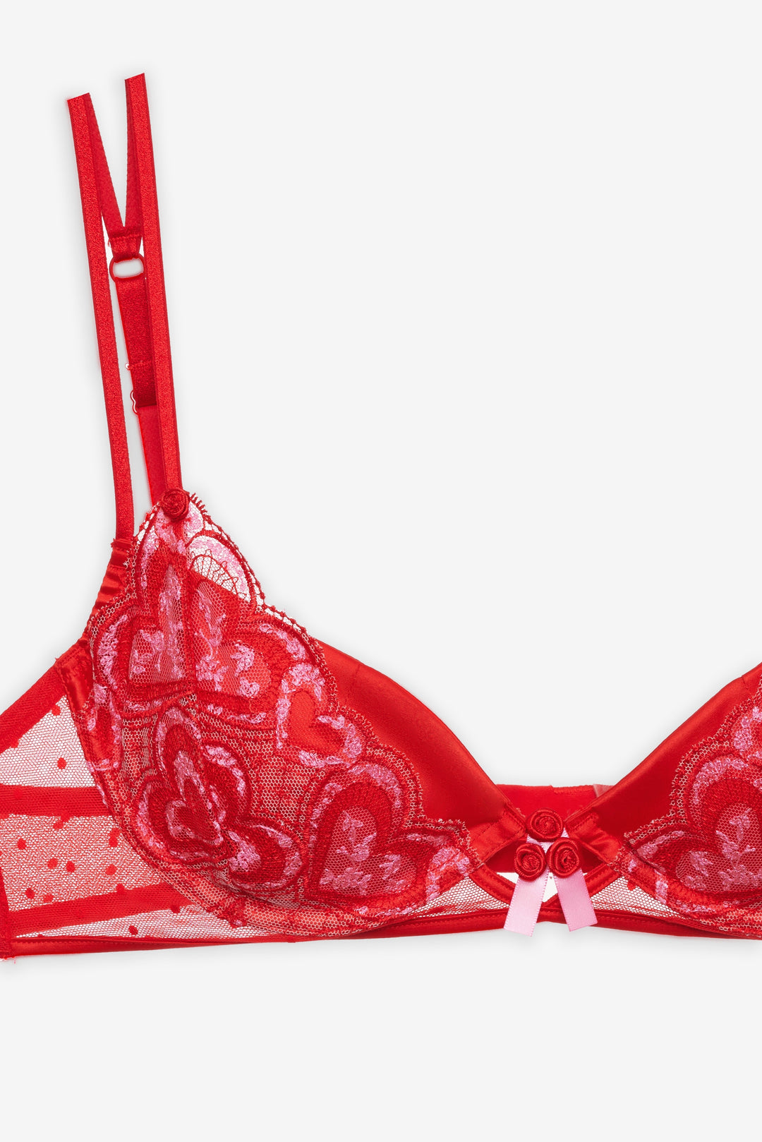 For Love and Lemons Heartbeat Underwire Bra - Red