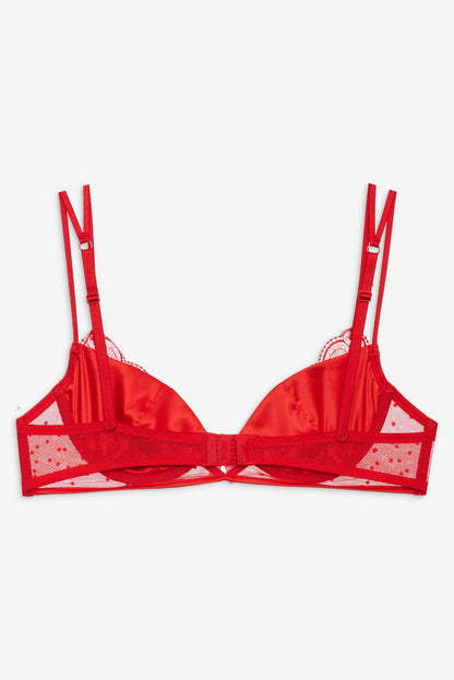 For Love and Lemons Heartbeat Underwire Bra - Red