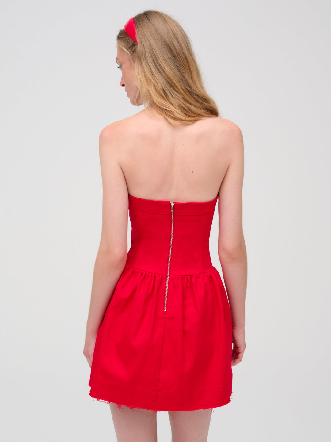 For Love and Lemons Lipstick Denim Mini Dress - Red