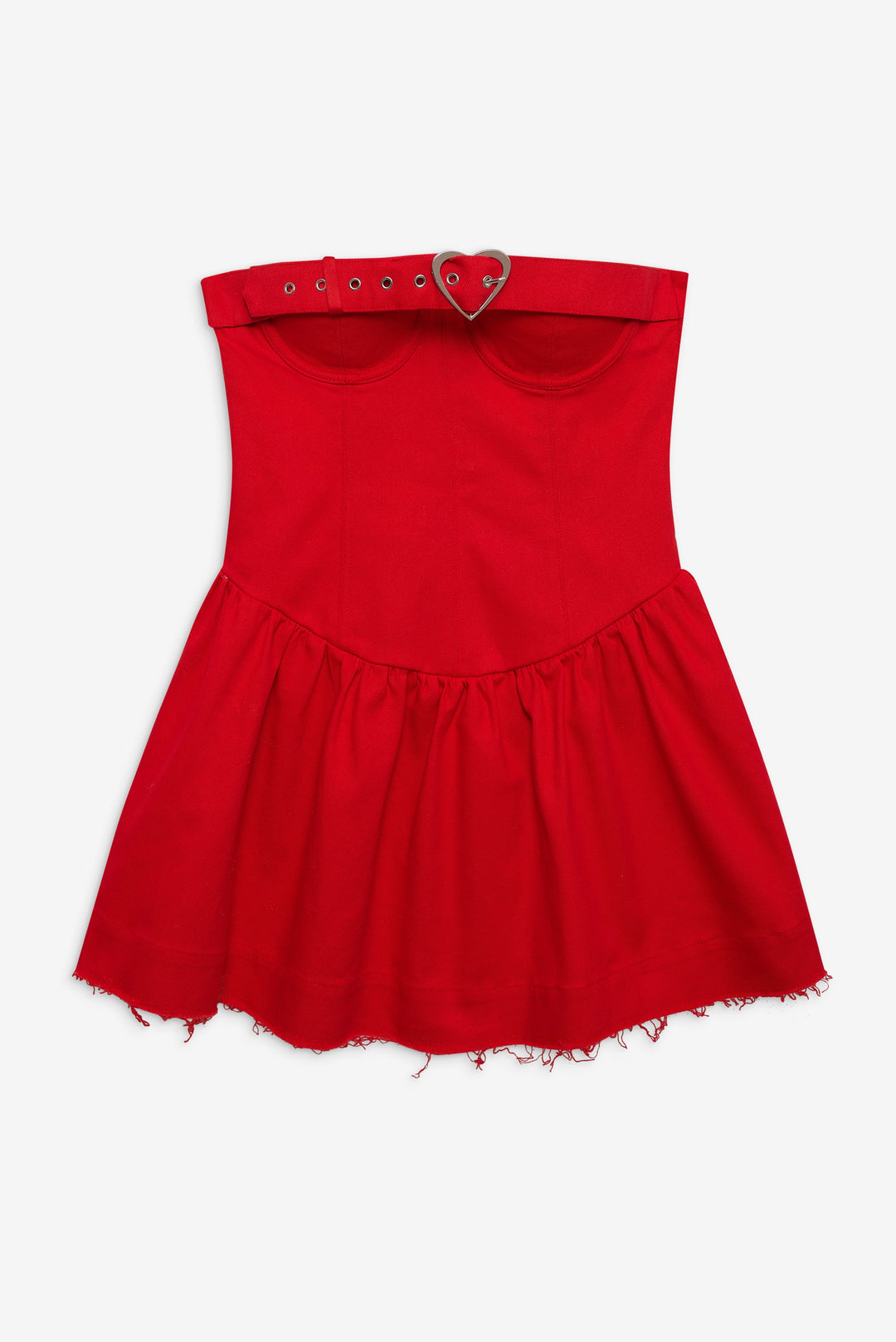 For Love and Lemons Lipstick Denim Mini Dress - Red