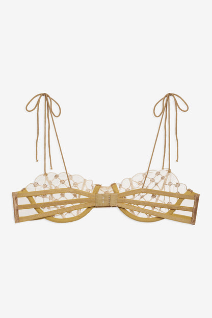 For Love and Lemons Dazzle Me Underwire Bra - Gold