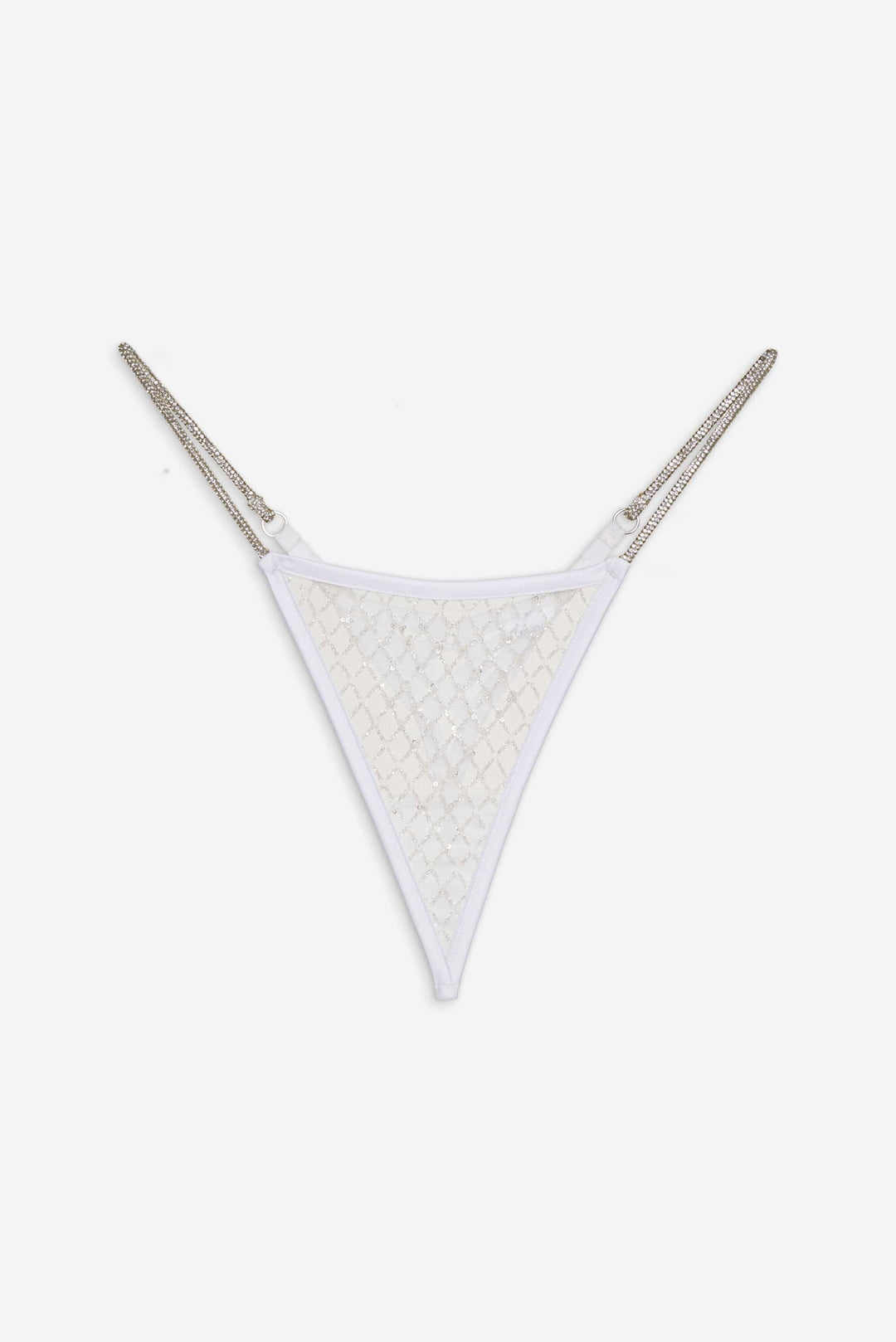 For Love and Lemons Glitter Thong Panty - White