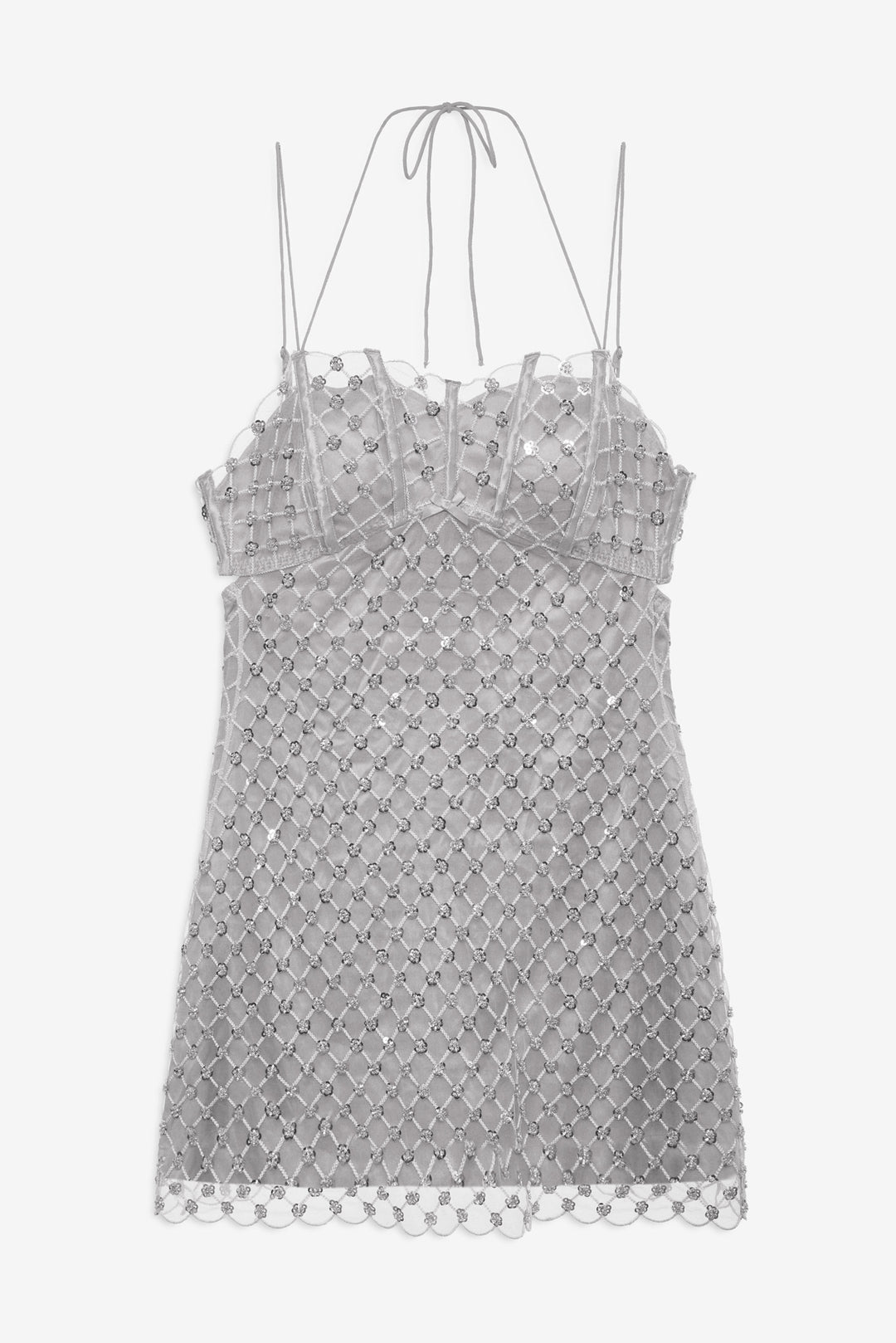 For Love and Lemons Dazzle Me Slip Dress - Silver