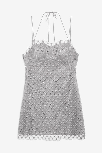 For Love and Lemons Dazzle Me Slip Dress - Silver