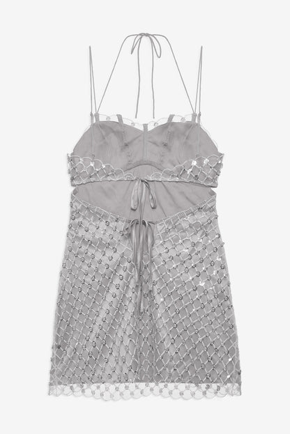 For Love and Lemons Dazzle Me Slip Dress - Silver