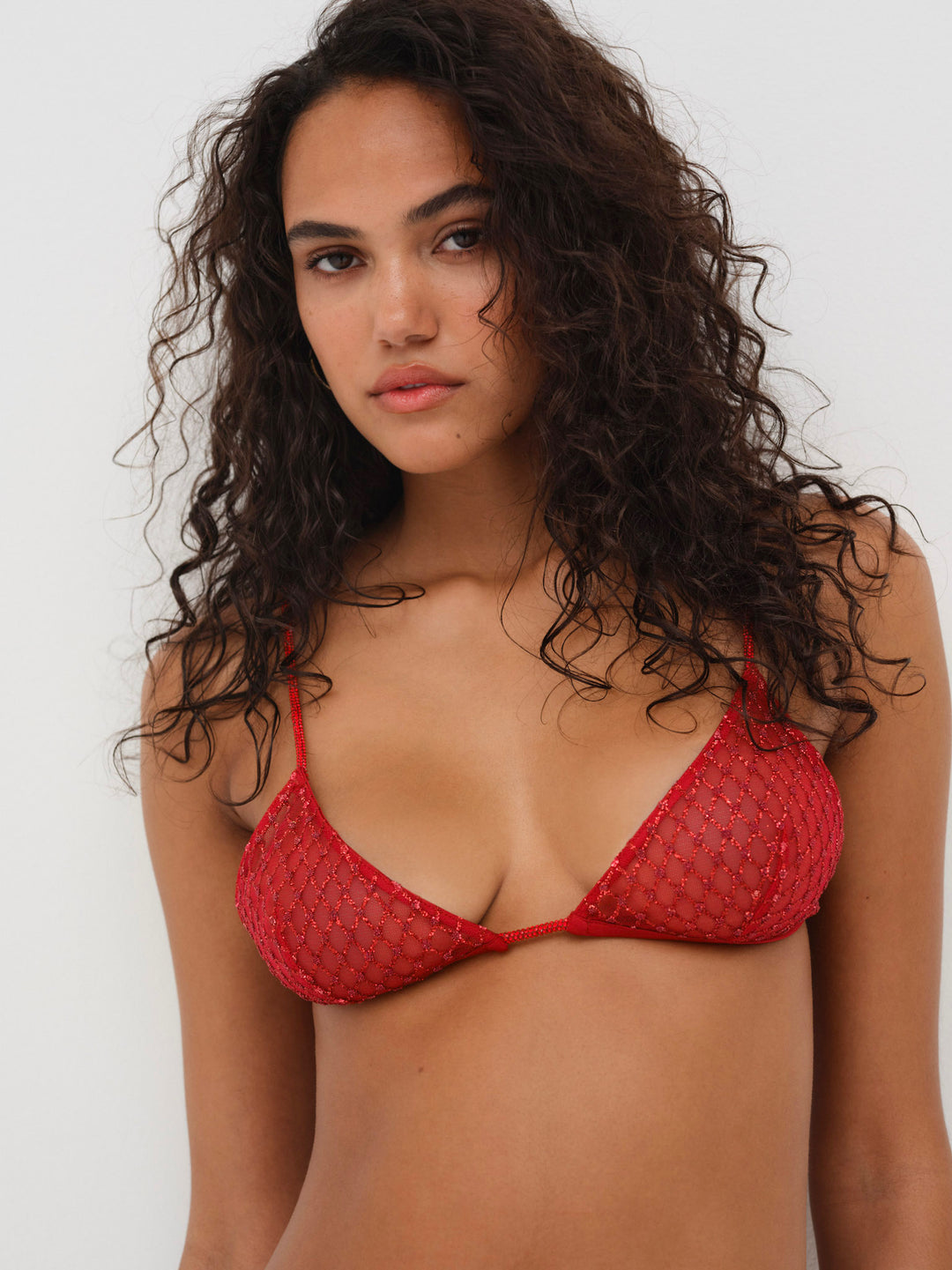 For Love and Lemons Glitter Bralette - Red
