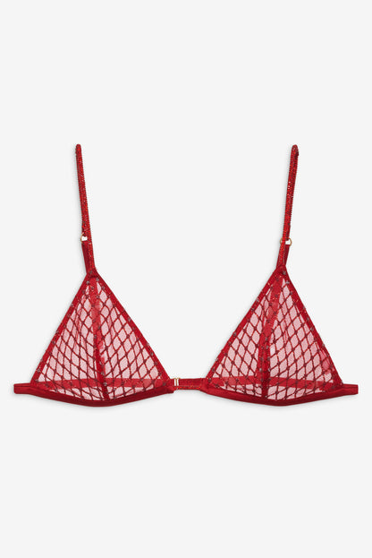 For Love and Lemons Glitter Bralette - Red