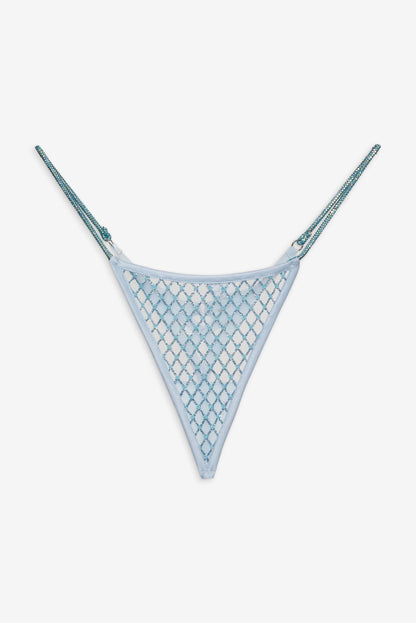 For Love and Lemons Glitter Thong Panty - Blue