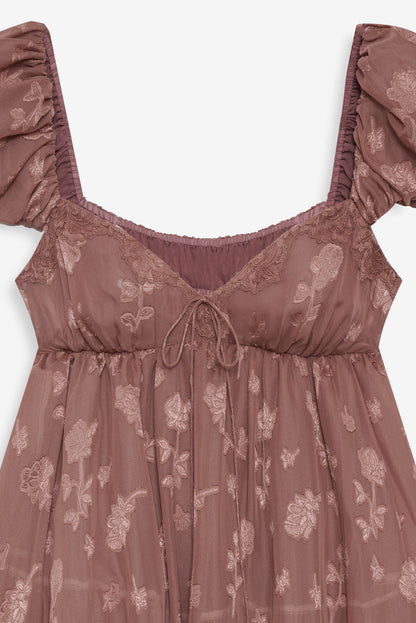 For Love and Lemons Olivia Mini Dress - Mahogany