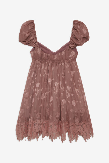 For Love and Lemons Olivia Mini Dress - Mahogany