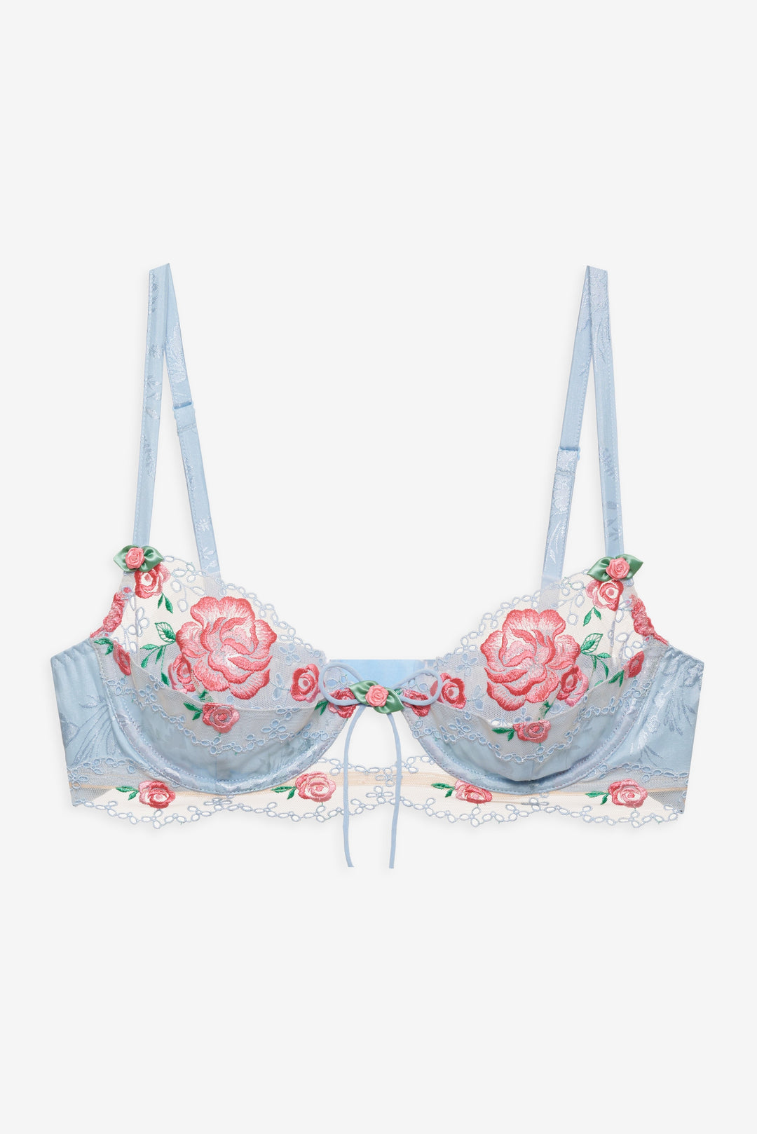 For Love and Lemons Vintage Rose Eyelet Bra - Blue