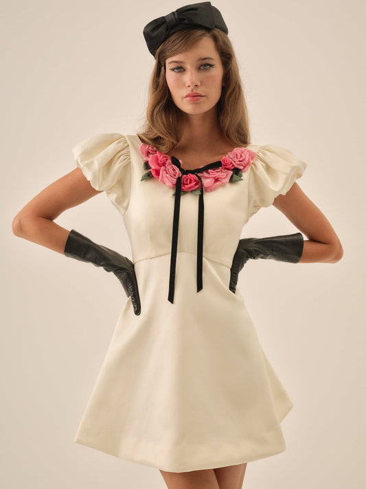 For Love and Lemons Rosalie Mini Dress - Cream