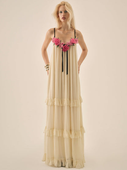 For Love and Lemons Rosalie Maxi Dress - Cream