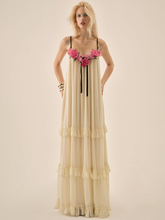 For Love and Lemons Rosalie Maxi Dress - Cream
