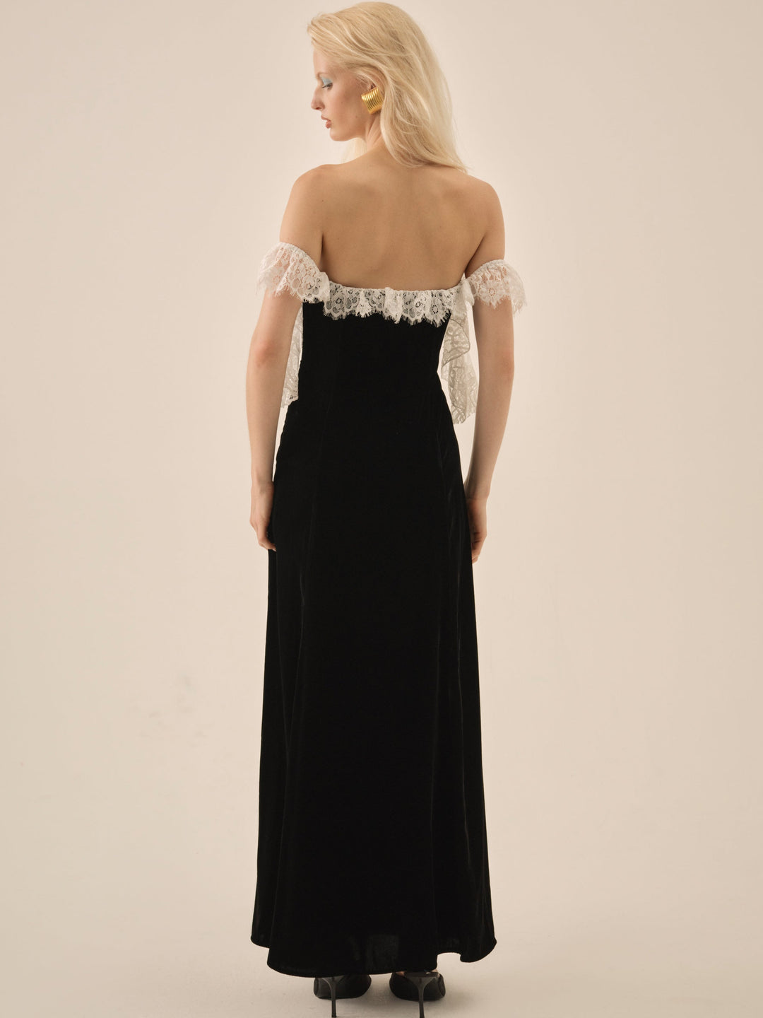 For Love and Lemons La Vie En Bow Velvet Maxi Dress - Black