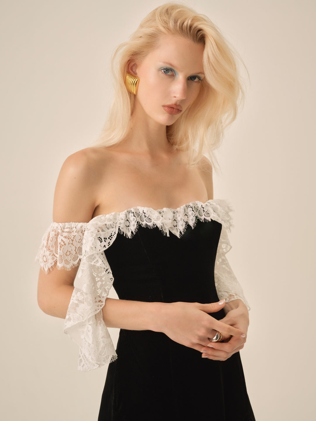 For Love and Lemons La Vie En Bow Velvet Maxi Dress - Black