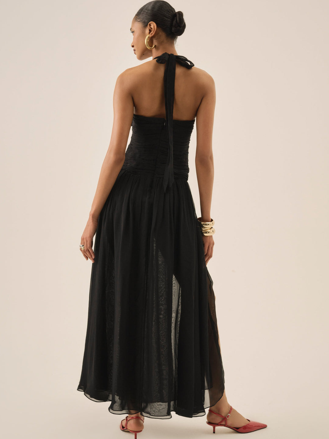 For Love and Lemons Ophelie Organza Maxi Dress - Black