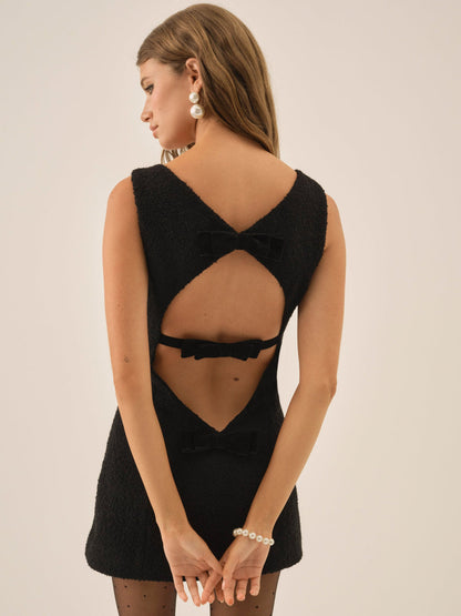 For Love and Lemons Bonnie Boucle Mini Dress - Black