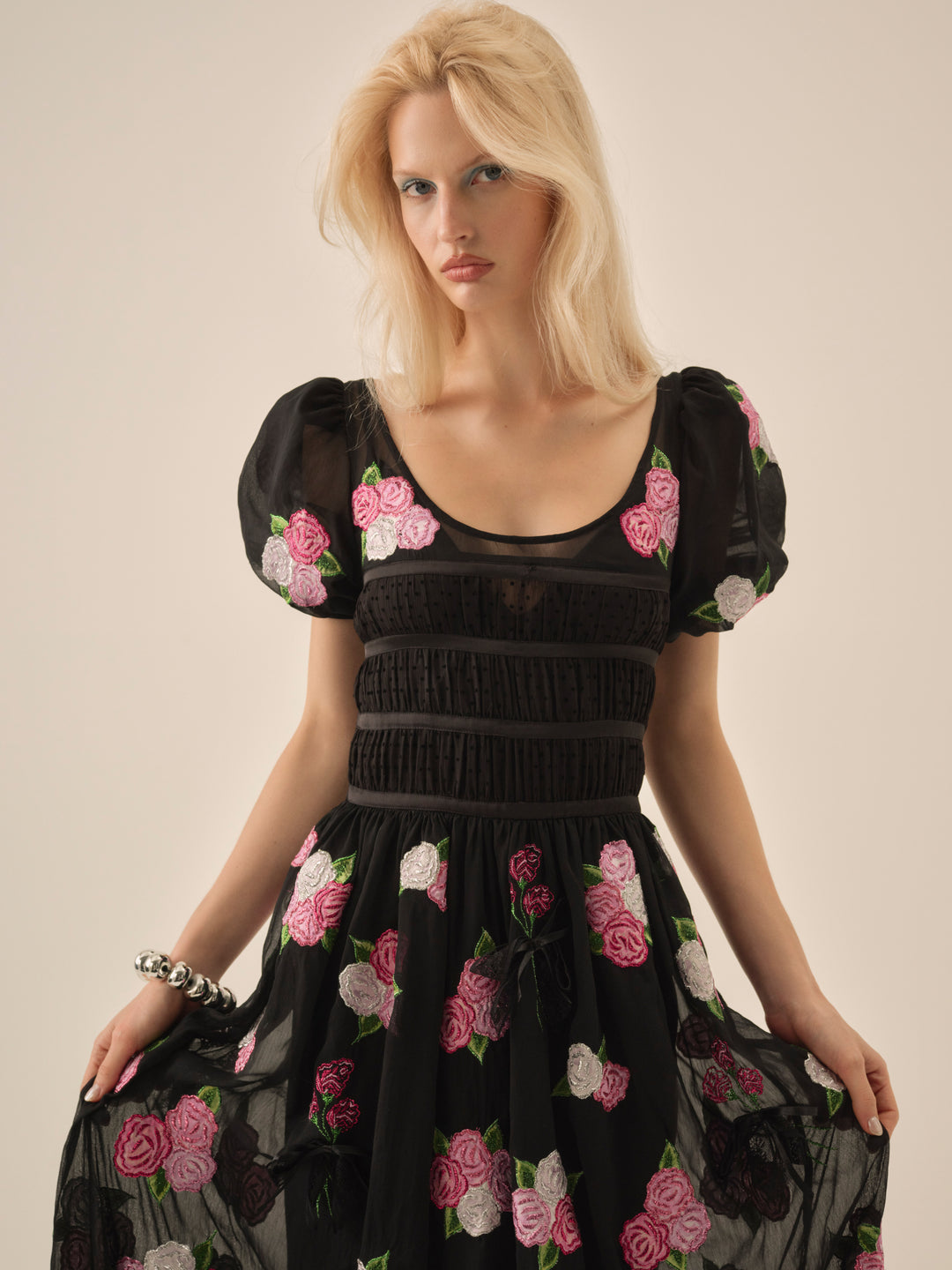 For Love and Lemons Midnight Garden Maxi Dress - Black