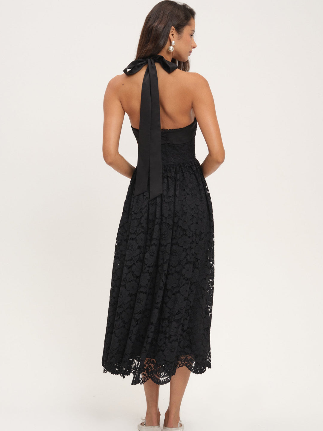 For Love and Lemons Lakeside Midi Dress - Black