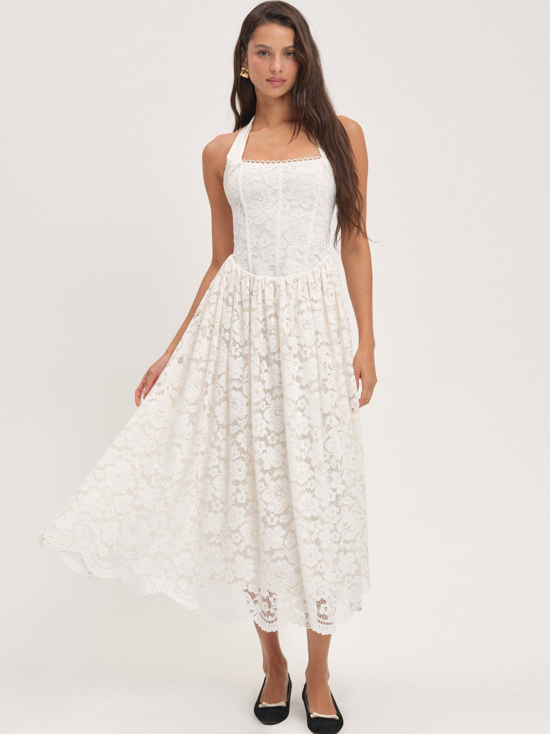 For Love and Lemons Lakeside Midi Dress - Cream