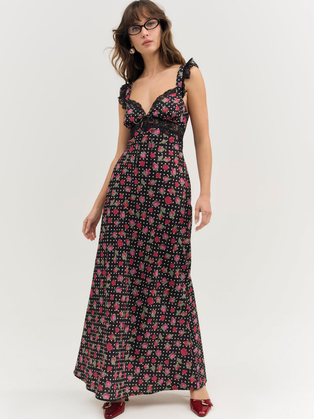 For Love and Lemons Clarisse Maxi Dress - Black