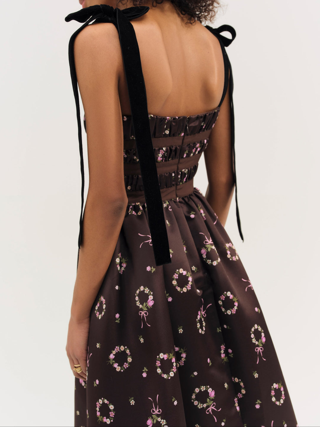 For Love and Lemons Kendra Midi Dress - Brown