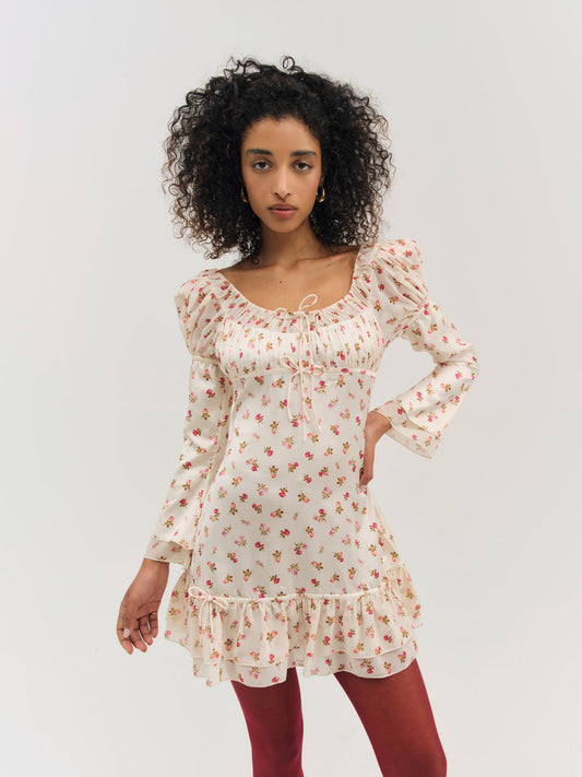 For Love and Lemons Adahlia Floral Mini Dress - Cream