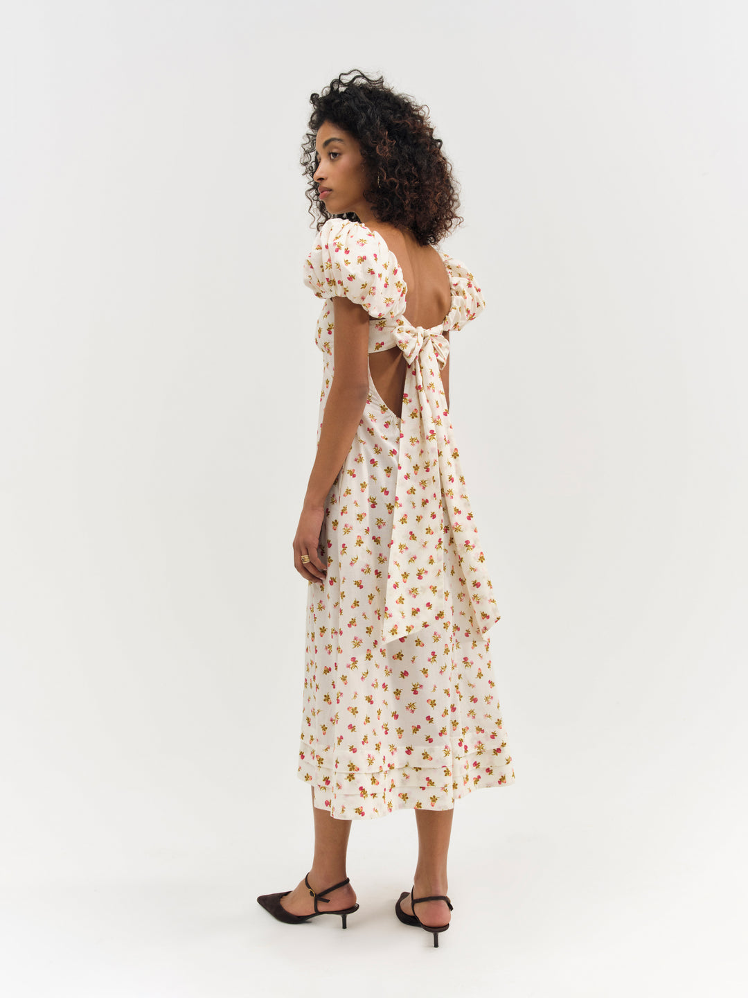 For Love and Lemons Adahlia Floral Midi Dress - Cream