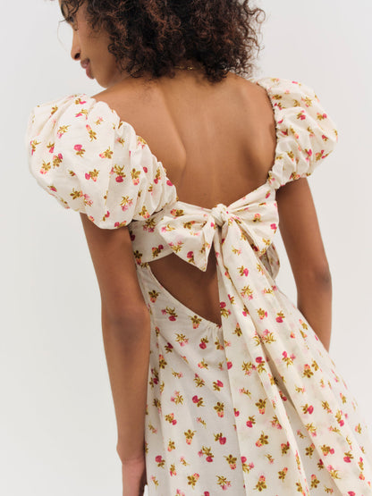 For Love and Lemons Adahlia Floral Midi Dress - Cream