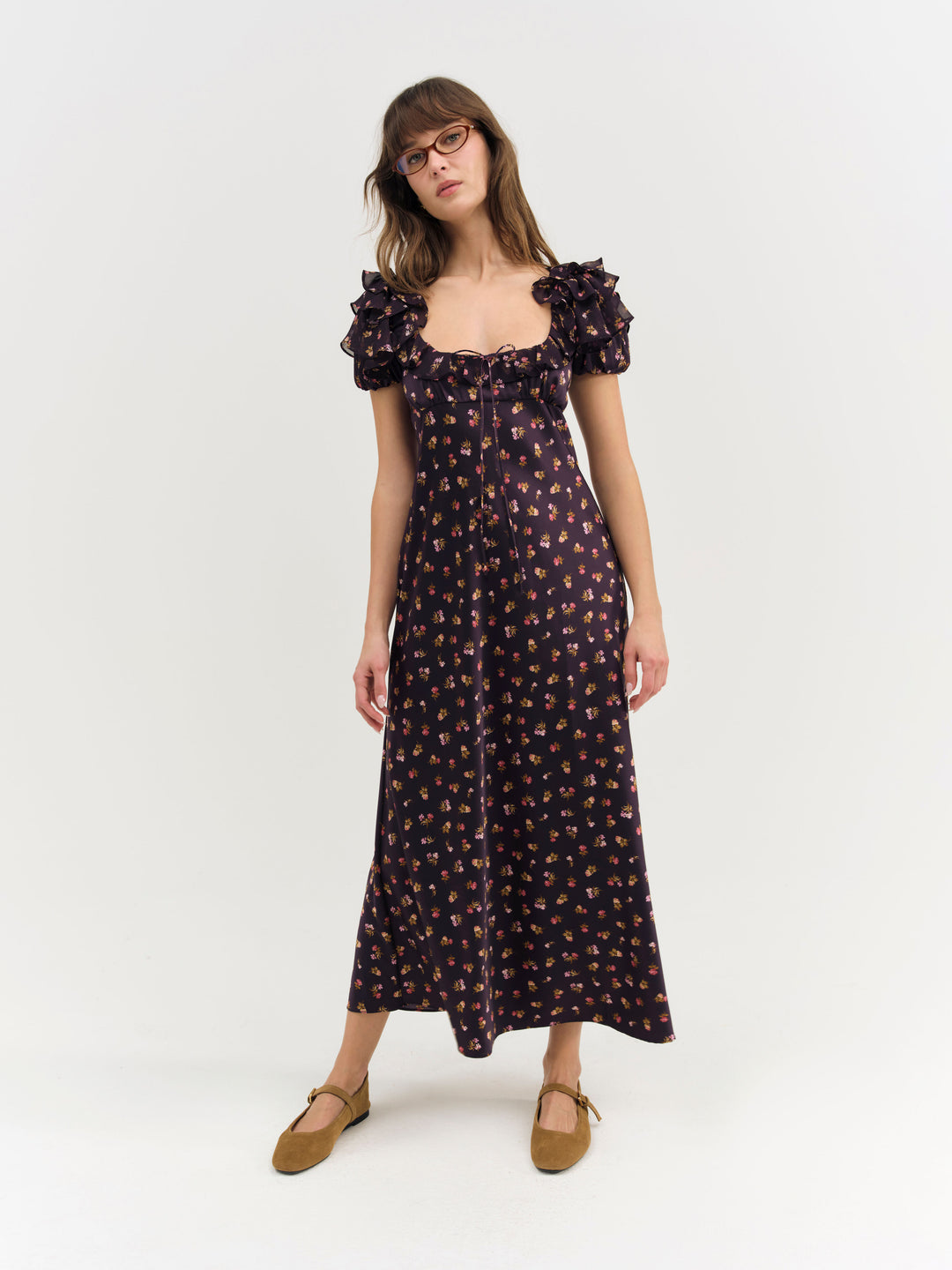 For Love and Lemons Alice Maxi Dress - Eggplant